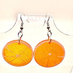 Orange Fruit Slice Earrings - Food Earrings - Summer Earrings - Fruit Slices